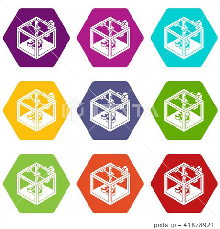 Three d printer icons set 9 vector Three d printer icons set 9 vector 41878921
