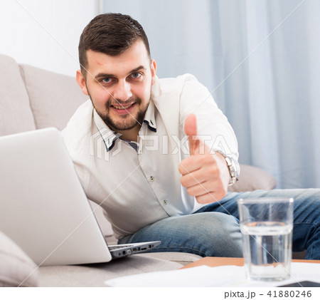 Man booking online Man booking online 41880246