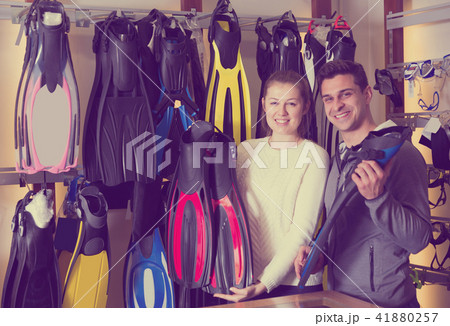 woman and man are satisfied of flippers 41880257