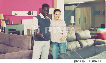 African man with his wife are choosing furniture 41882116