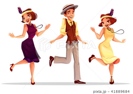 Jazz dancers man and women vector illustration 41889684