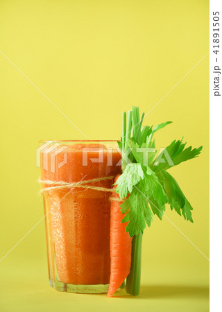 Organic carrot juice with carrots, celery on Organic carrot juice with carrots, celery on 41891505