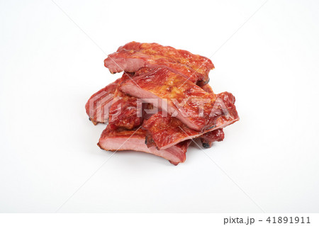 Grilled pork ribs isolated on white background 41891911