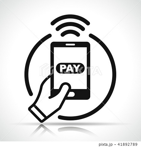 payment with mobile phone icon 41892789