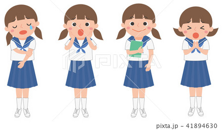 女子学生夏服3のイラスト素材