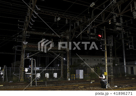 黒磯駅の交直流切替断路器(直流化前) 黒磯駅の交直流切替断路器(直流化前) 41896271