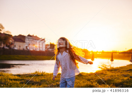 Happy childhood for girl 41896316
