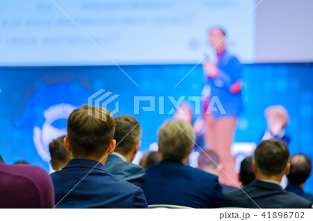 People attend business conference in congress hall 41896702