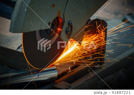 Chop Saw to Cutting a Thick Stainless Steel Tube. 41897221