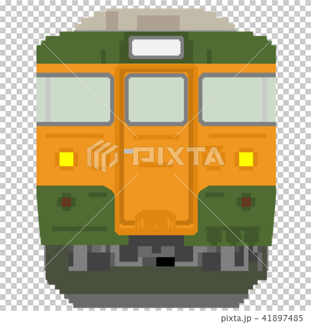 ドット絵風の電車（115系：湘南色）のイラスト素材 [41897485