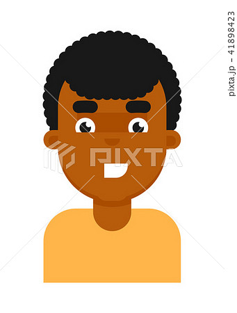 Happy facial expression of black boy avatar 41898423
