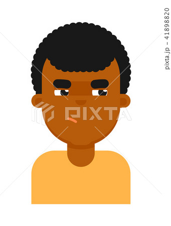 Insidious facial expression of black boy avatar Insidious facial expression of black boy avatar 41898820