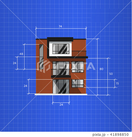 Architectural plan isolated on blue background 41898850