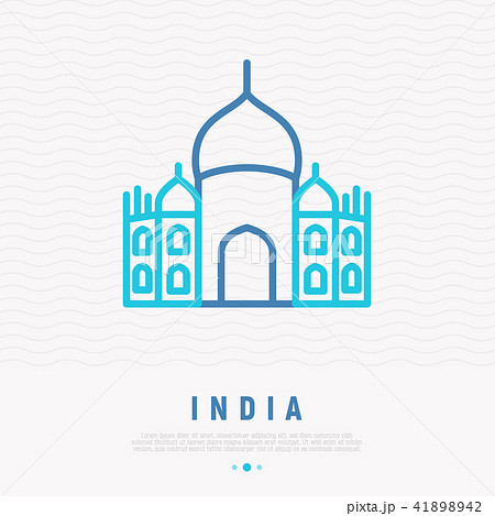 Taj Mahal thin line icon Taj Mahal thin line icon 41898942