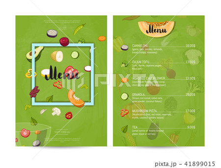 Vegetarian restaurant food menu design 41899015