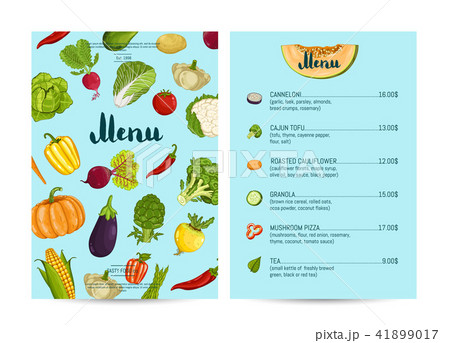 Vegan cafe food menu design 41899017