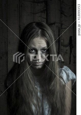 Horror girl in white dress Horror girl in white dress 41899353