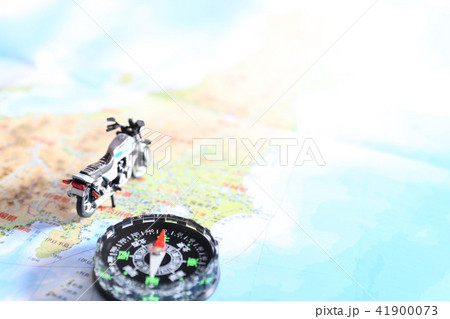 日本地図とバイク 41900073