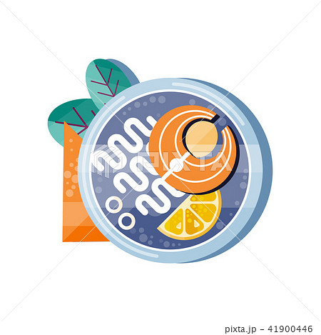 Salmon and noodles on a plate, traditional Japanese cuisine vector Illustration on a white Salmon and noodles on a plate, traditional Japanese cuisine vector Illustration on a white 41900446