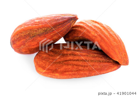 Almond seeds on white background Almond seeds on white background 41901044