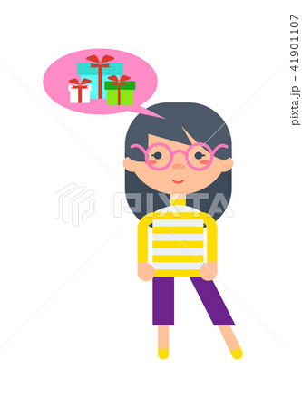 Little girl dream of gifts box icon Little girl dream of gifts box icon 41901107