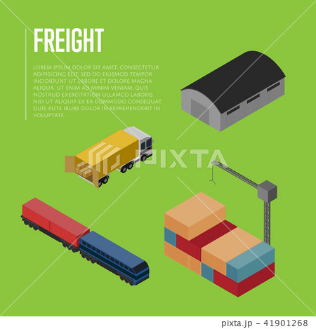 Freight shipment isometric banner 41901268