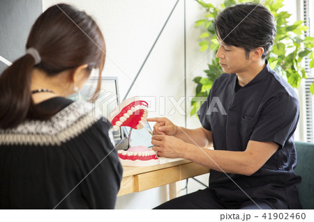 歯科医師の診察を受ける女性 歯科医師の診察を受ける女性 41902460