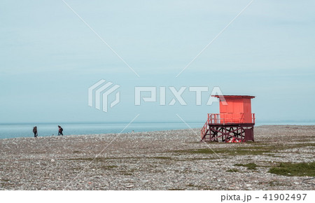 Live savers box in the beach at evening 41902497