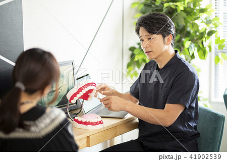 歯科医師の診察を受ける女性 歯科医師の診察を受ける女性 41902539