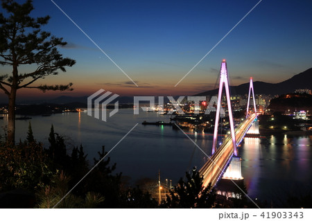 突山大橋 海 日没 41903343