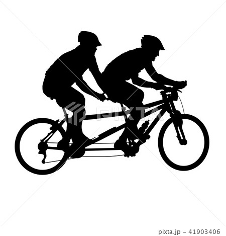Tandem bicycle silhouette Tandem bicycle silhouette 41903406