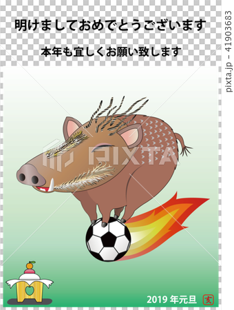 イノシシとサッカー（お飾りと明けましておめでとう…） 41903683