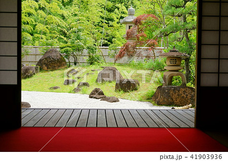 和室から見る日本庭園４の写真素材