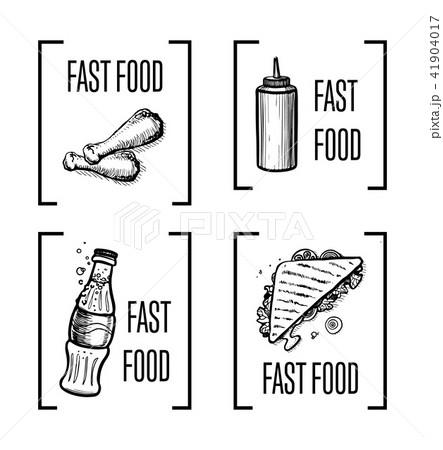 Fast food hand drawn symbol set 41904017