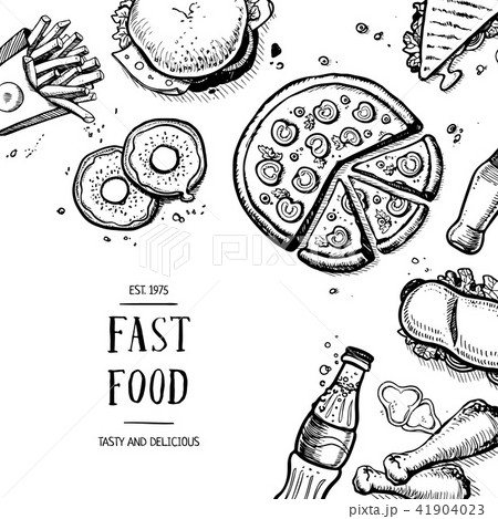 Fast food retro advertising card Fast food retro advertising card 41904023