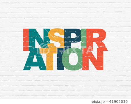 Advertising concept: Inspiration on wall background Advertising concept: Inspiration on wall background 41905036