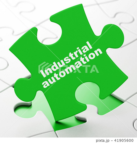 Industry concept: Industrial Automation on puzzle background 41905600