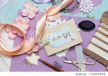 scrapbook - process of creating a postcard 41905864