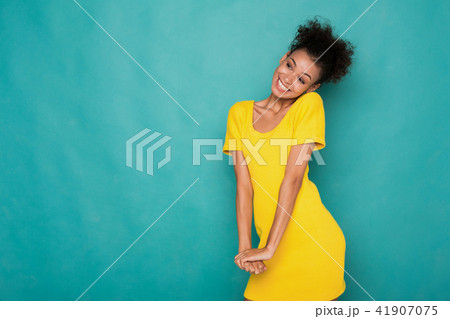 Beautiful african-american woman shy and confused Beautiful african-american woman shy and confused 41907075