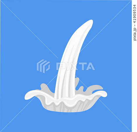 Pouring milk splash, delicious dairy product vector Illustration in flat style 41909534