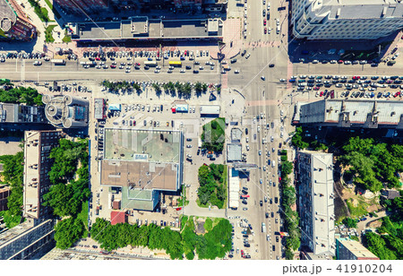 Aerial city view. Urban landscape. Copter shot. Panoramic image. Aerial city view. Urban landscape. Copter shot. Panoramic image. 41910204