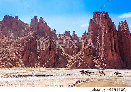 Horse riders crossing river,Bolivia 41911064