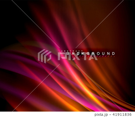 Neon glowing wave, magic energy and light motion background. Vector wallpaper template Neon glowing wave, magic energy and light motion background. Vector wallpaper template 41911836
