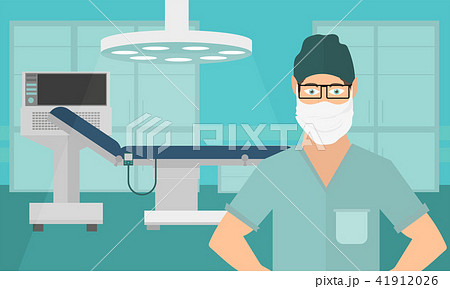 Vector medical concept Surgeon in operation theater. doctor in medical mask 41912026