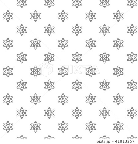 Simple atom and molecule seamless pattern with various icons and symbols on white background flat 41913257