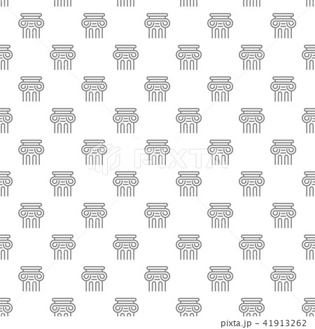 Simple ancient column seamless pattern with various icons and symbols on white background flat Simple ancient column seamless pattern with various icons and symbols on white background flat 41913262