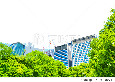 高層ビル群のイラストイメージのイラスト素材