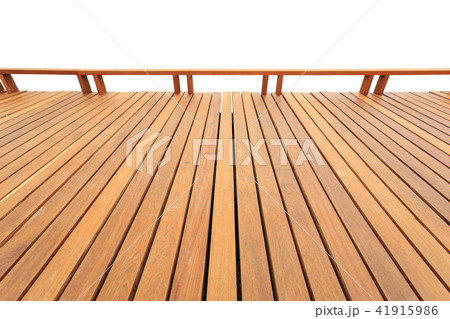 Wooden decking and flooring isolated on white background 41915986