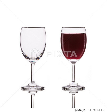 Empty clear wine glass. Studio shot isolated on white Empty clear wine glass. Studio shot isolated on white 41916119