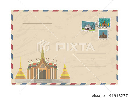 Vintage postal envelope with stamps 41918277